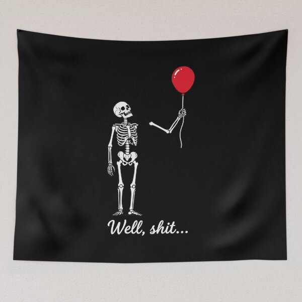 Item preview, Skeleton Lost Balloon Well Shit Funny Gothic Skull Halloween designed and sold by Dmo3HarkoArt.
