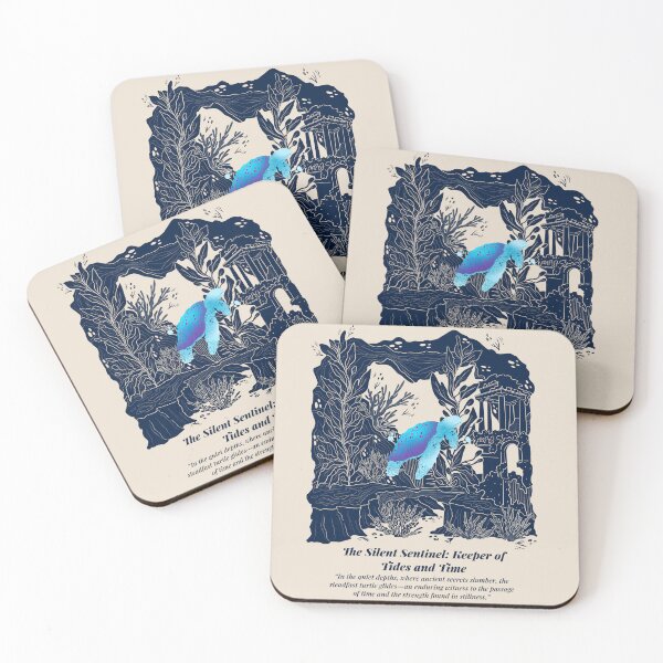 Item preview, Sea Turtle Ocean Ruins Art | Dark Academia Coastal Print designed and sold by QuaintInkCo.