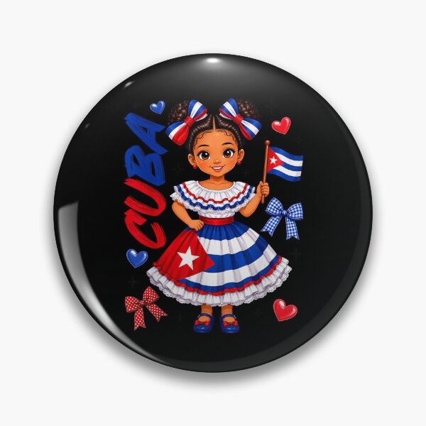 Item preview, Cute Cuban Girl Flag Dress Cuba Pride Heritage Doll Design designed and sold by RamonaTeal.