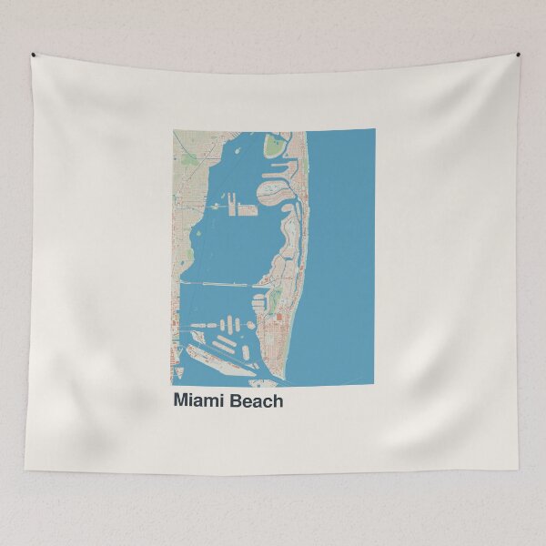 Item preview, Miami Beach Minimalistic Map Art designed and sold by MapsNerd.