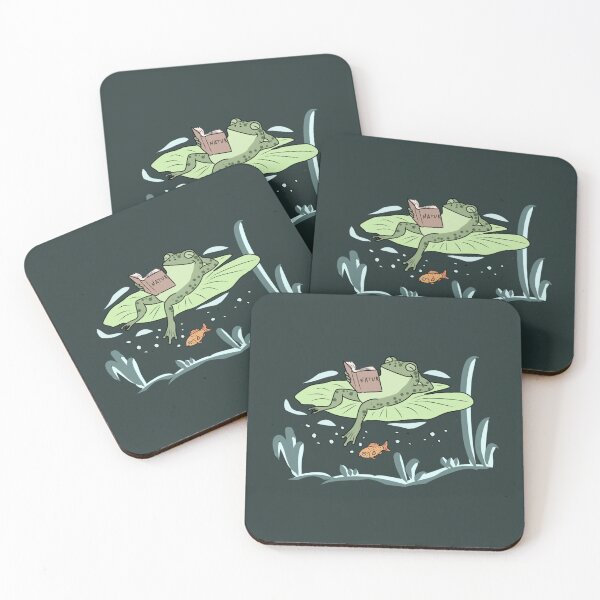 Item preview, Frog Reading Nature Book Cottagecore Chill Pond Illustration  designed and sold by LeshanArt.