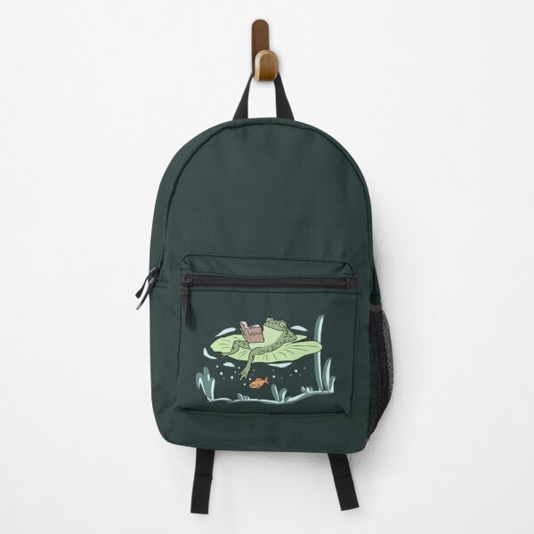 Item preview, Frog Reading Nature Book Cottagecore Chill Pond Illustration  designed and sold by LeshanArt.
