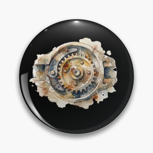 Item preview, Vintage Watercolor Rusty Gear Mechanical Art designed and sold by bvdesignart.