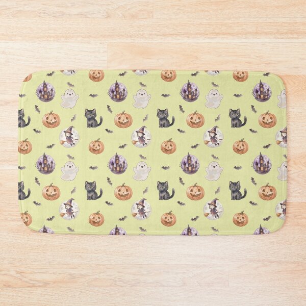 Item preview, Cute Watercolor Halloween Sticker Sheet Black Cat Witch Pumpkin designed and sold by PawtopiaArt.