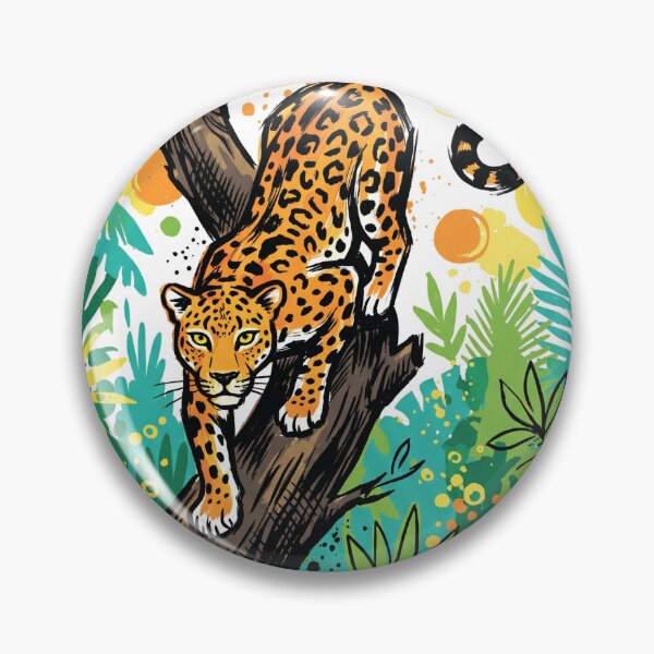 Item preview, Leopard Yellow Eyes Tree Wildlife Art Print designed and sold by Merch by Das Design Studio.