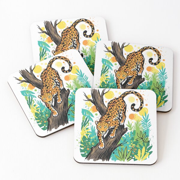 Item preview, Leopard Yellow Eyes Tree Wildlife Art Print designed and sold by Merch by Das Design Studio.