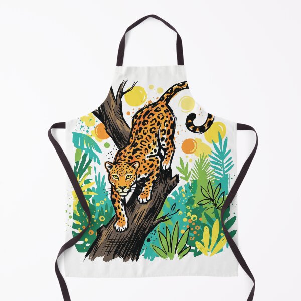 Item preview, Leopard Yellow Eyes Tree Wildlife Art Print designed and sold by Merch by Das Design Studio.