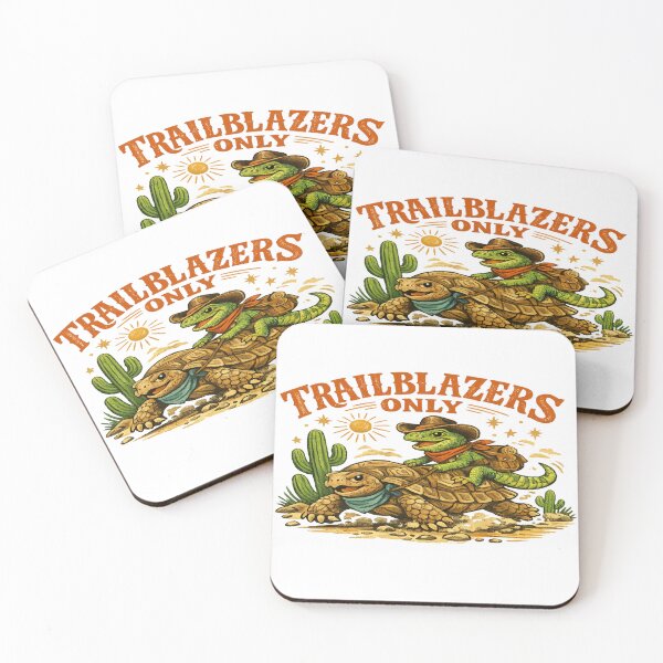 Item preview, Trailblazers Only Cowboy Lizard Riding Tortoise Western Desert Adventure designed and sold by inkoutninja.