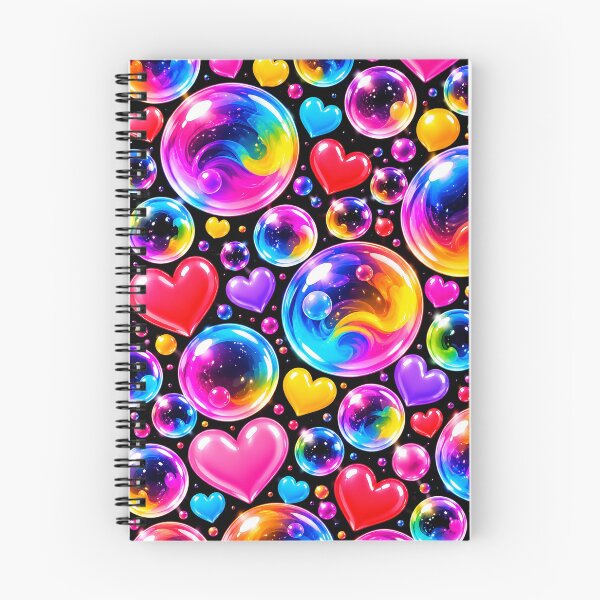 Item preview, Rainbow Bubble Hearts – Colorful Glossy Neon Pattern designed and sold by IMuDesigner.