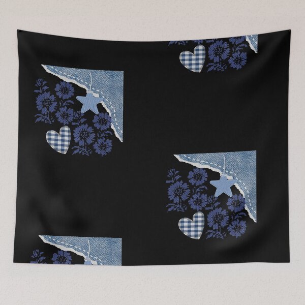 Item preview, Denim Collage Monogram Letter I Floral Aesthetic designed and sold by Aisha Reda.