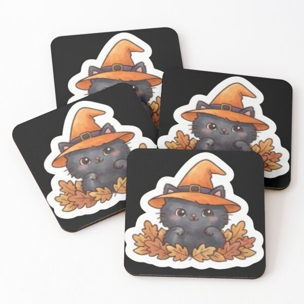 Item preview, Cute Black Cat in Witch Hat Fall Sticker  designed and sold by ZyVoAli.