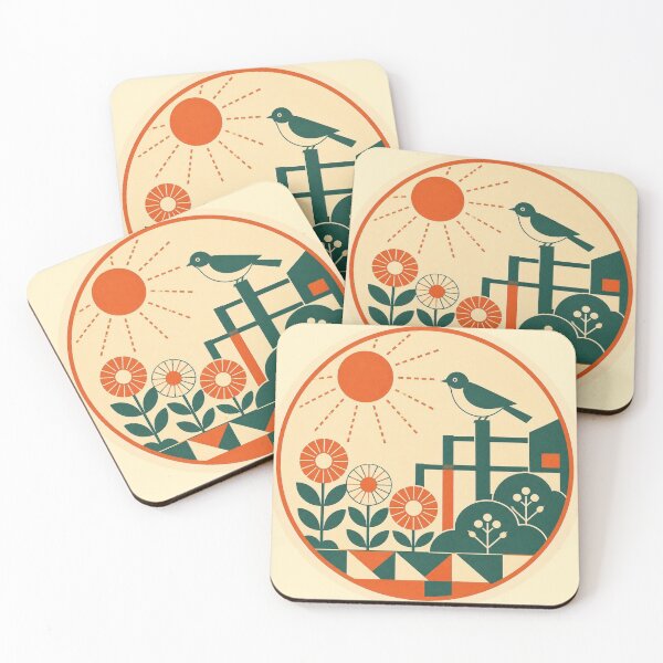 Item preview, Retro Garden – Geometric Bird designed and sold by mellow-koko.