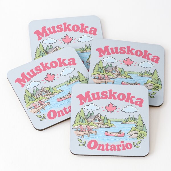 Item preview, Muskoka Lake Ontario Cute Pink Kawaii Cottage Country designed and sold by HowToCanadian.