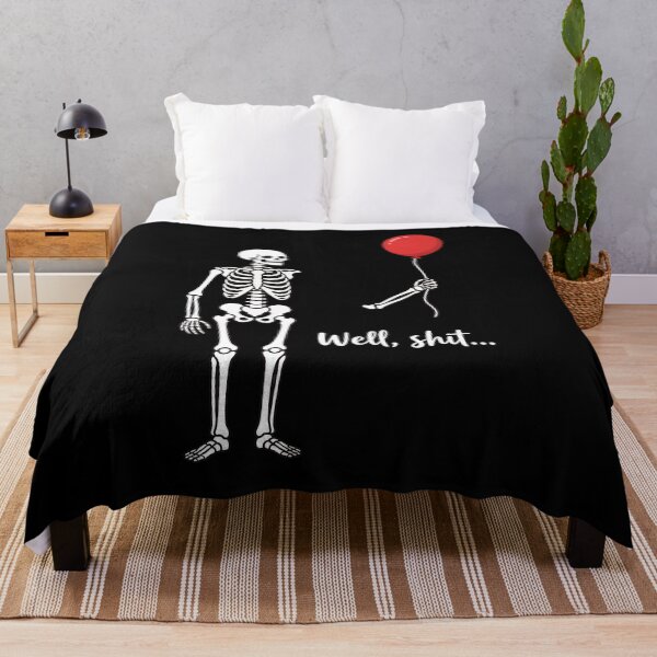 Item preview, Skeleton Lost Balloon Well Shit Funny Saying designed and sold by Dmo3HarkoArt.