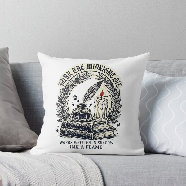 Item preview, BURN THE MIDNIGHT OIL - Navy Inkwell Linocut Tote designed and sold by Aisha Reda.