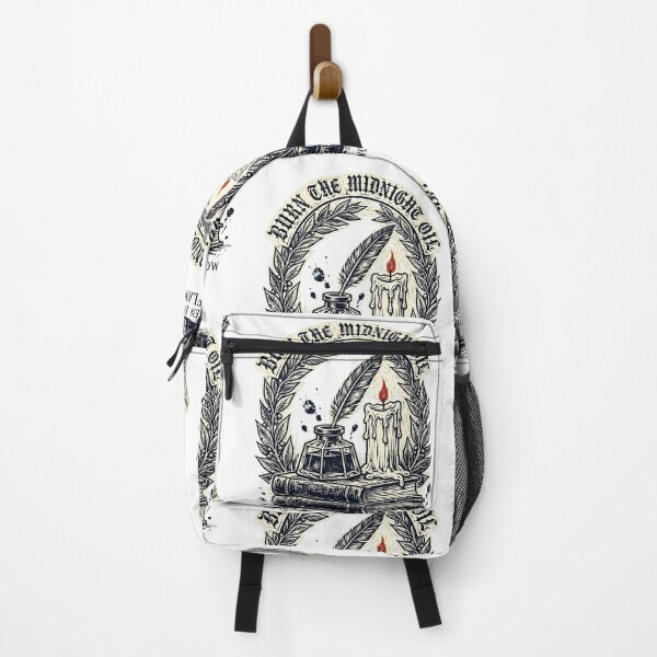 Item preview, BURN THE MIDNIGHT OIL - Navy Inkwell Linocut Tote designed and sold by Aisha Reda.