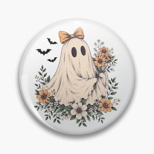 Item preview, Cute Ghost With Flowers Spooky Halloween Floral Ghost Autumn designed and sold by Aniverlia.