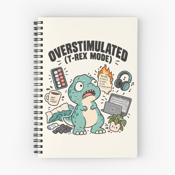 Item preview, Overstimulated T-Rex - Social Battery Dino designed and sold by TheSamuraiCat.