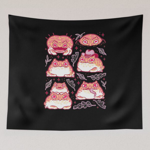 Item preview, Cute Strawberry Pacman Frog Kawaii Horned Toad Sticker Design designed and sold by AnimeSH9.