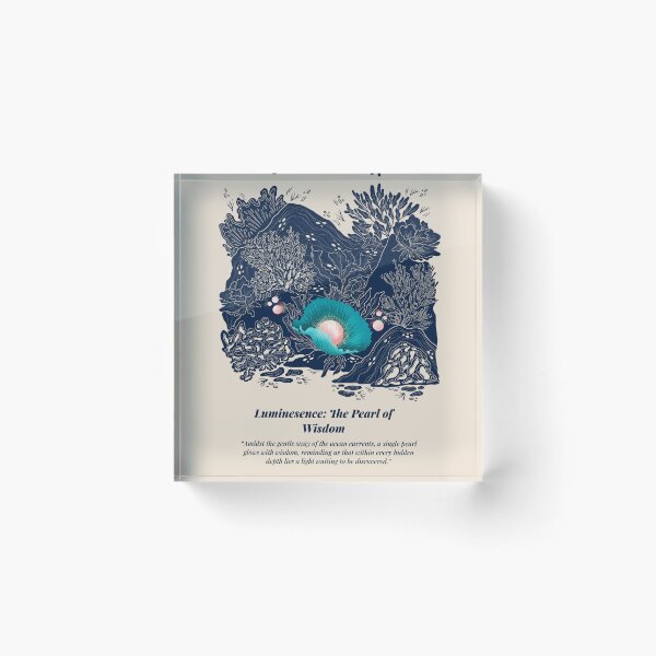 Item preview, Glowing Pearl Shell Ocean Art | Mystical Sea Illustration designed and sold by QuaintInkCo.