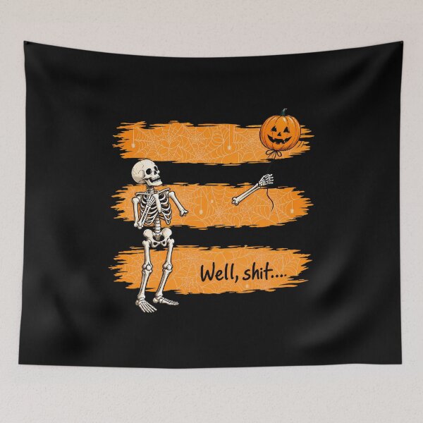 Item preview, Skeleton Lost Balloon Well Shit Halloween Gothic Sarcastic Funny designed and sold by Dmo3HarkoArt.