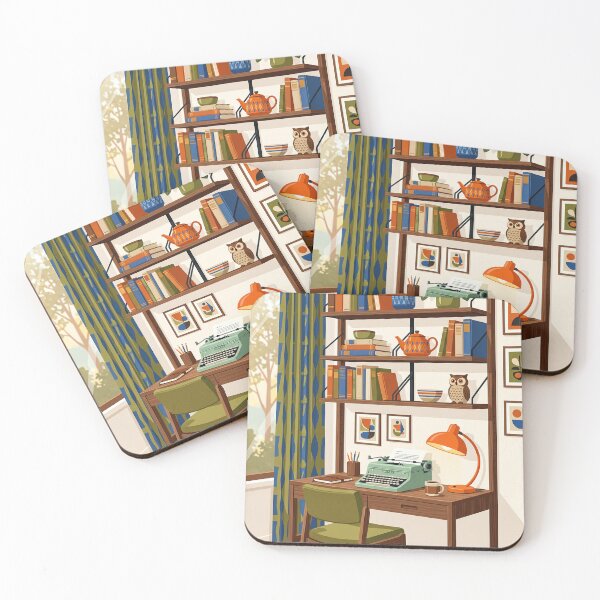 Item preview, Mid Century Modern Study Corner - Aesthetic Retro Desk Notebook designed and sold by MissoStudio.