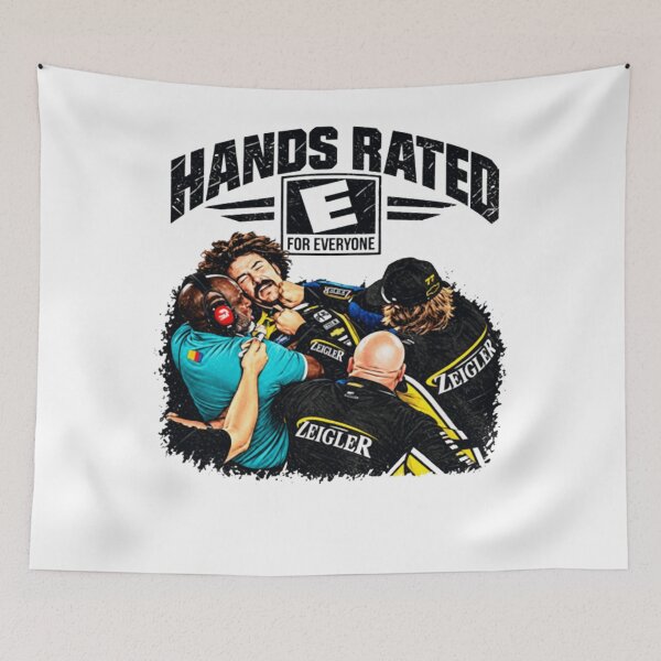 Item preview, Hands Rated E For Everyone Shirt Ryan Blaney Vs Carson Hocevar Racing designed and sold by bretportmarow.