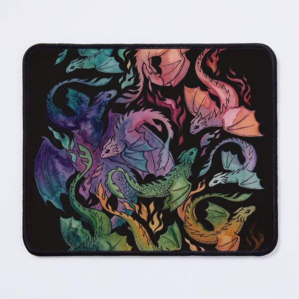 Item preview, Dragon fire rainbow Colorful Watercolor Fantasy Dragon Art designed and sold by robertronda1.