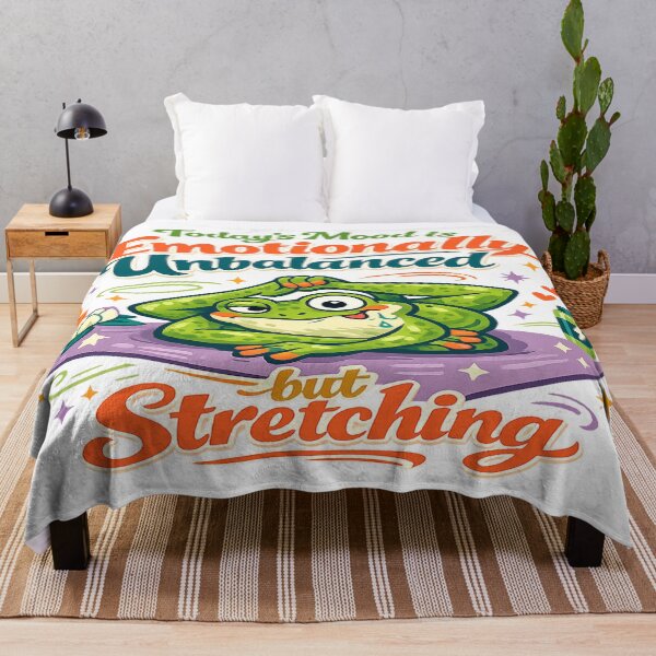 Item preview, Emotionally Unbalanced But Stretching Funny Frog Yoga Wellness Humor designed and sold by inkoutninja.