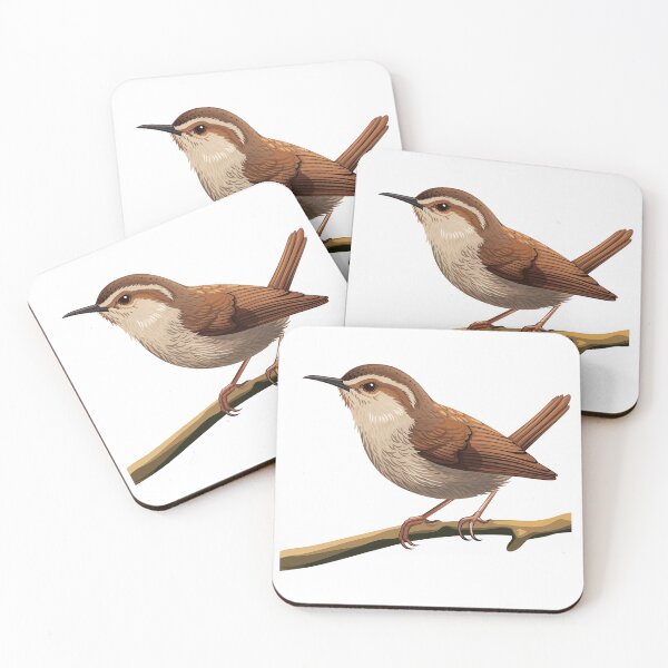 Item preview, Brown Wren Bird Perched on a Branch Illustration designed and sold by New-School-Wave.
