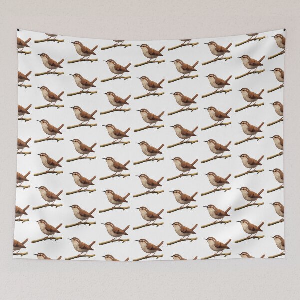 Item preview, Brown Wren Bird Perched on a Branch Illustration designed and sold by New-School-Wave.