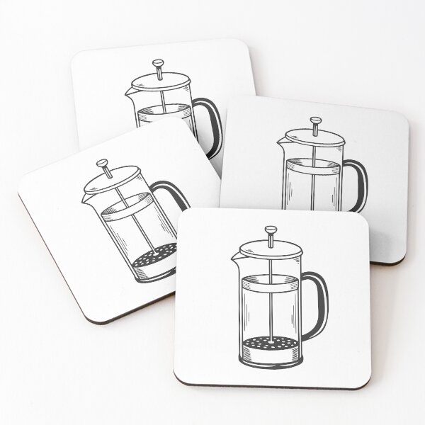 Item preview, French Press Natural 2 Line Art Gift designed and sold by OneLine Studio.