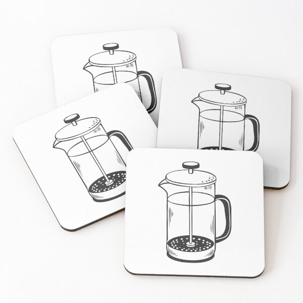 Item preview, French Press Natural 1 Line Art Gift designed and sold by OneLine Studio.