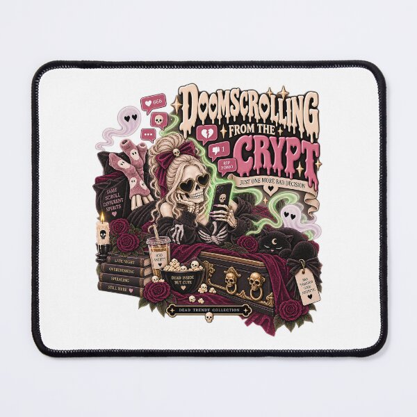 Item preview, ⚡Dead Trendy Collection⚡- Doomscrolling from the Crypt designed and sold by WheelieGdArt.