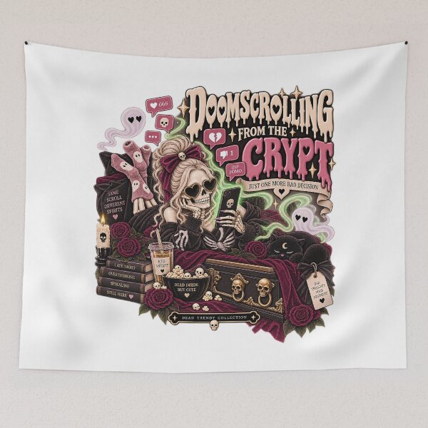 Item preview, ⚡Dead Trendy Collection⚡- Doomscrolling from the Crypt designed and sold by WheelieGdArt.