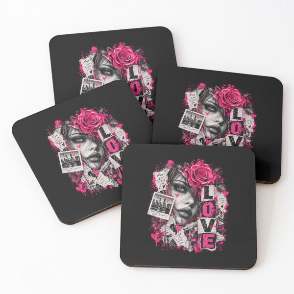 Item preview, Urban Street Art Collage Girl Pink Rose Love Graffiti Design designed and sold by AnimeSH9.