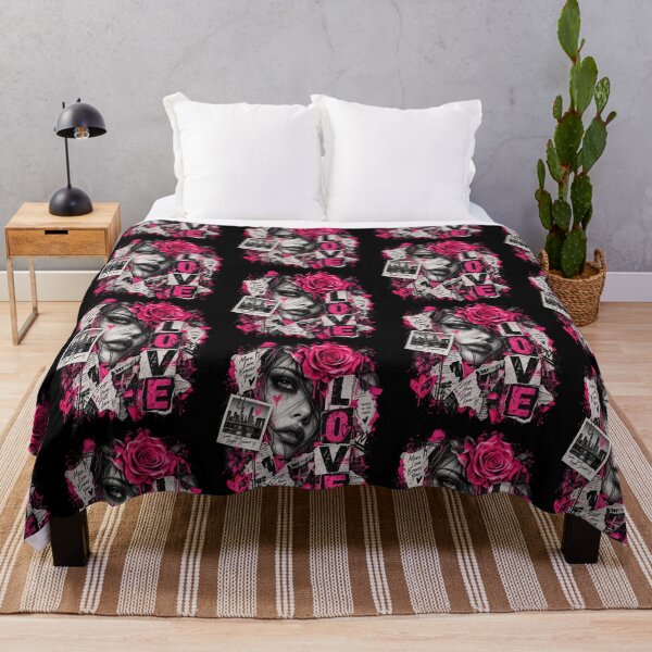 Item preview, Urban Street Art Collage Girl Pink Rose Love Graffiti Design designed and sold by AnimeSH9.