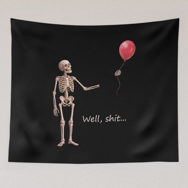 Item preview, Well Skeleton Holding Balloon Gothic Halloween designed and sold by Dmo3HarkoArt.