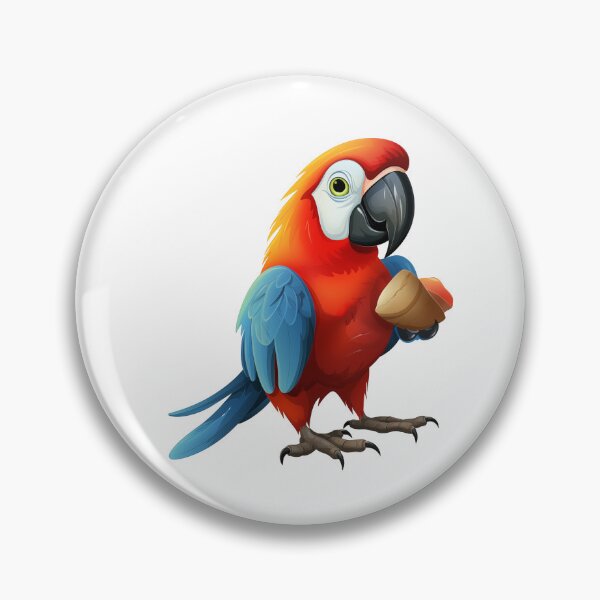 Item preview, Colorful Scarlet Macaw Parrot Holding a Nut designed and sold by New-School-Wave.