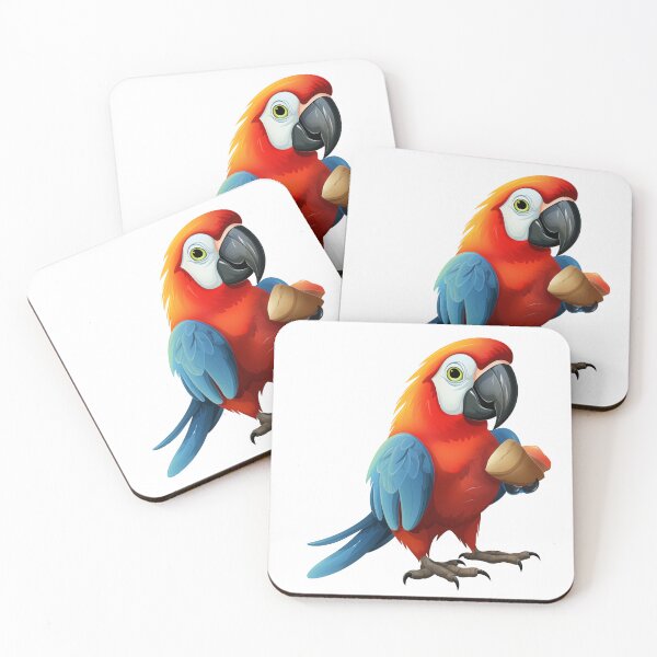 Item preview, Colorful Scarlet Macaw Parrot Holding a Nut designed and sold by New-School-Wave.
