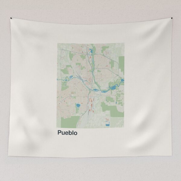 Item preview, Arte de mapas minimalistas de Pueblo designed and sold by MapsNerd.