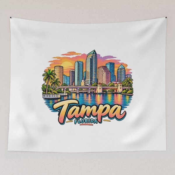 Artikelvorschau, Handgezeichnetes Souvenir-Geschenk für Tampa, Florida – Wahrzeichen der Stadt entworfen und verkauft von MichaeIRellov.