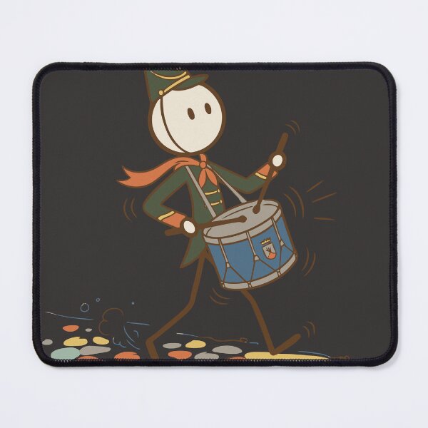 Item preview, Stickman drummer marching in groovy retro style - Dark Color Edition designed and sold by Shyla Marsare.