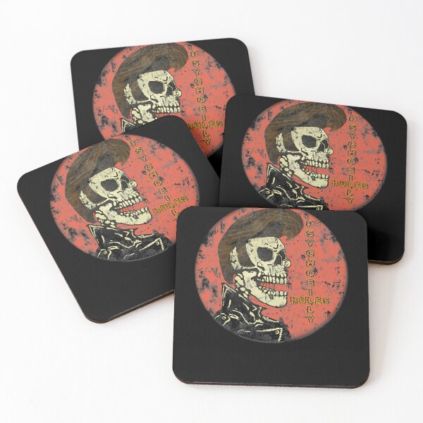 Item preview, Psychobilly Skeleton Rocker Vintage Badge designed and sold by JamesMRobins.