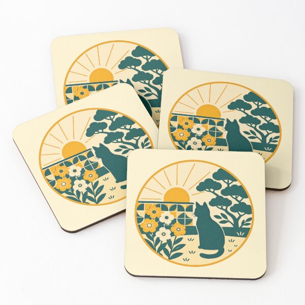 Item preview, Retro Garden – Sunset Cat designed and sold by mellow-koko.
