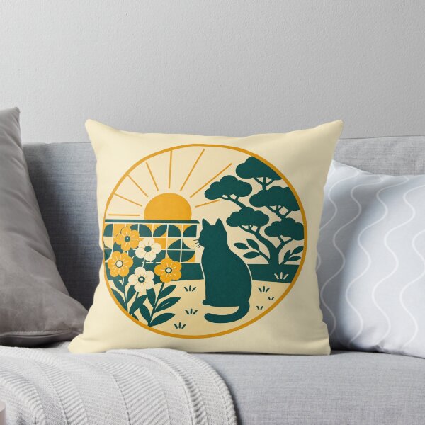 Item preview, Retro Garden – Sunset Cat designed and sold by mellow-koko.