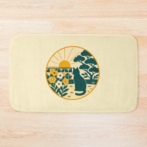 Item preview, Retro Garden – Sunset Cat designed and sold by mellow-koko.