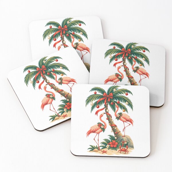 Item preview, Flamingo Tropical Palm Tree Christmas designed and sold by Arbolune Studio.