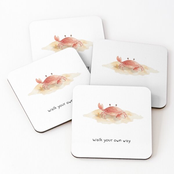 Item preview, Cute Watercolour Crab Inspirational Walk Your Own Way  designed and sold by made by Golightly x.