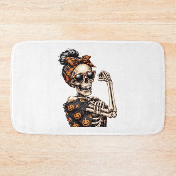 Item preview, Funny Skeleton Girl Halloween Pumpkin Sunglasses Spooky Vibes designed and sold by Aniverlia.